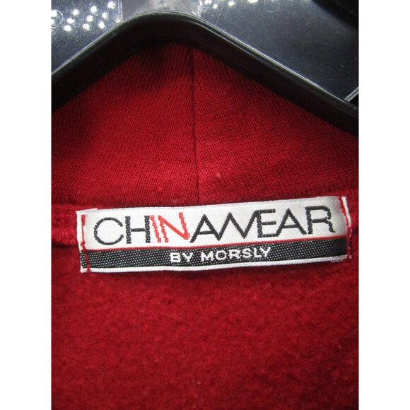 VINTAGE Sweatshirt Large Pullover 1/4 Snap Embroidered Art Chinawear * - Picture 9 of 11